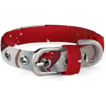 Red Love Heart Dog Collar Quick Release Buckle Adjustable Oxford Cloth for Small Medium Cats