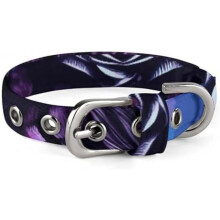 Purple Owl Dog Collar Quick Release Buckle Adjustable Comfortable Oxford Cloth Pet Collar for Small Medium Dogs and Cats