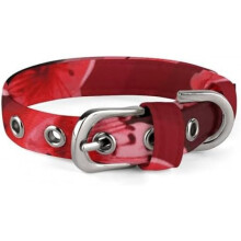 Cherry Blossom Red Dog Collar Quick Release Buckle Adjustable Comfortable Oxford Cloth Cat Collar for Small Medium Dogs and Cats