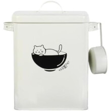 GOOHOCHY Dog Food Storage Container with Lid and Scoop Metal Pet Food Bin Airtight Cat Food Holder for Kitchen Home 20 lb