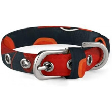 Dog Collar Red Floral Butterfly Quick Release Buckle Adjustable Comfortable Oxford Cloth for Small Medium Dogs Cats Red