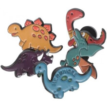 BUGUUYO Dinosaur Brooch Pins 5 Pack Alloy Cute Safety Pin for Women Girls Jackets Backpacks Mixed Random Style