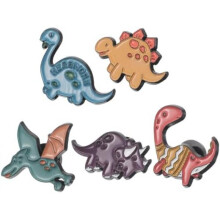 UTHCLO Dinosaur Brooches 5 Pieces Alloy Enamel Pins Secure Back for Women Girls Backpack Clothing Random Style