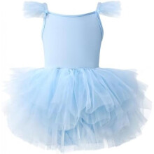 (Blau B, 6-8 Jahre) AIEOE Girls Ballet Leotard Classic Tutu Dress Cotton Sleeveless Dancewear with Snap Button 1-8 Years
