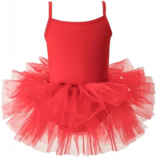 (Rot A, 2-4 Jahre) AIEOE Girls Ballet Leotard Classic Tutu Dress Cotton Sleeveless Dancewear with Snap Button 1-8 Years
