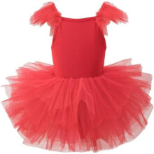 (Rot B, 4-6 Jahre) AIEOE Girls Ballet Leotard Classic Tutu Dress Cotton Sleeveless Dancewear with Snap Button 1-8 Years