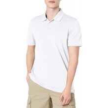 (Recycelter Polyester, Burgunderrot Streifen) Amazon Essentials Men's Golf Polo Shirt Slim Fit Short Sleeve Quick Dry Athletic
