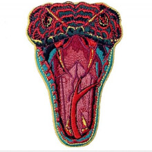 (Schlange) Sagitty Golden Roaring Tiger Embroidered Patch - Iron On or Sew On -1 Piece