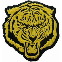 (Tiger) Sagitty Golden Roaring Tiger Embroidered Patch - Iron On or Sew On -1 Piece