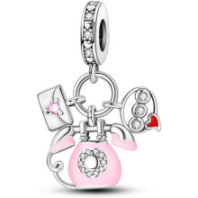 (0KJC1062) 925 Sterling Silver Charm Pendant for Bracelet Women, Pandach Beads Fit European Bracelets Necklace, Gift for Women Girls