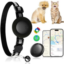 Smart Cat Tracker No Subscription Required Compatible with iOS & Android IPX67 Waterproof Pet Locator for Cat Collar Black 1 Pack