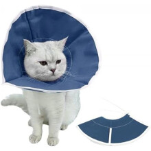 Adjustable Cat Recovery Collar Soft Cone for Wound Healing After Surgery Breathable Pet Neck Collar Blue 25cm