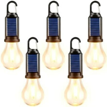 LEKEFETO 5 Pack LED Camping Lantern Rechargeable, 3 Light Modes IP65 Waterproof Portable Tent Light with Hook for Outdoor Emergency Power Outage
