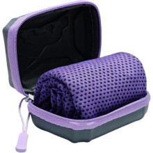 (Lila) Quick Dry Cooling Towel Microfiber Sweat Towel for Gym Yoga Running Workout with Zipper Storage Bag Orange