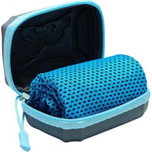 (Blau) Quick Dry Cooling Towel Microfiber Sweat Towel for Gym Yoga Running Workout with Zipper Storage Bag Orange