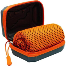 (Orange) Quick Dry Cooling Towel Microfiber Sweat Towel for Gym Yoga Running Workout with Zipper Storage Bag Orange