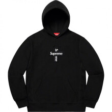(gray, S) Supr Hoodie Men's Fleece-Lined Loose Streetwear Hip Hop Long Sleeve Pullover Solid Color