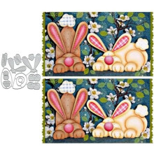 Easter Metal Die Cuts Rabbit Flower Leaf Pattern Carbon Steel Cutting Stencils DIY Handmade Card Making Scrapbooking Embossing Tool 6Pcs