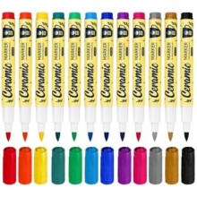Ceramic Paint Markers 12 Pack 1-6mm Tip Waterproof for Fabric Stone Glass DIY Crafts