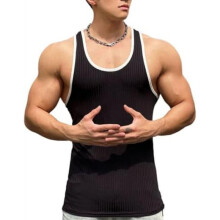 (Schwarz, M) Uitndvyte Men's Athletic Tank Top Lightweight Breathable Quick-Dry Sleeveless Compression Shirt for Gym Workout Running Basketball Tennis