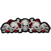 (Skelett Rosa Groß) Surriba Skull Rose Embroidered Patch Large Pink Halloween Cool Personalized Jacket Iron On Applique for Clothing