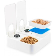 (2-Mahlzeiten-Futterspender) ALL FOR PAWS Automatic Pet Feeder 2 Meal Dog Cat Feeder with Ice Pack, Dry & Wet Food, 48-Hour Timer, Dishwasher Safe