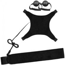 (Schwarz) Volleyball Training Aid with Adjustable Belt, Elastic Exercise Tool for Skill Accuracy, Professional Sports Gear, Performance Harness