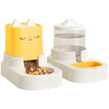 Pet Automatic Feeder and Water Dispenser Detachable Non-Electric Gravity Food Water Bowl for Dogs Cats Small Animals Indoor Outdoor Home