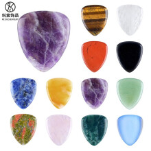 (Rose quartz guitar picks) Natural Crystal Guitar Pick for Electric Guitar Bass Strumming Jade Agate Style Gift