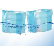 (Blau) Kids Swim Arm Bands 1 Pair Striped Pool Floaties for Boys Girls Lake River Water Park Vacation Outdoor