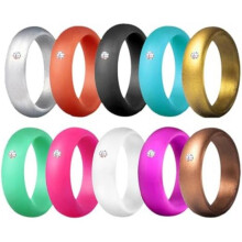 (One size (54.5, 57, 59.5, 62)) Flongo Silicone Rings 10 Pcs Wedding Engagement Set Rubber Bands for Men Women Sport