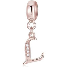 (Letter-239-L) Jokmeo 925 Sterling Silver Letter A-Z Charm Beads Compatible with Pandora Bracelets Necklaces for Women Girls ZM4