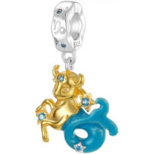 (Steinbock) Jokmeo 925 Sterling Silver Letter A-Z Charm Beads Compatible with Pandora Bracelets Necklaces for Women Girls ZM4