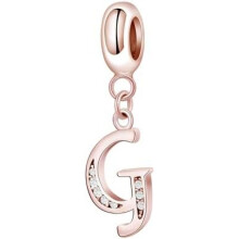 (Letter-239-G) Jokmeo 925 Sterling Silver Letter A-Z Charm Beads Compatible with Pandora Bracelets Necklaces for Women Girls ZM4