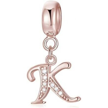 (Letter-239-K) Jokmeo 925 Sterling Silver Letter A-Z Charm Beads Compatible with Pandora Bracelets Necklaces for Women Girls ZM4