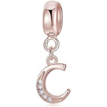 (Letter-239-C) Jokmeo 925 Sterling Silver Letter A-Z Charm Beads Compatible with Pandora Bracelets Necklaces for Women Girls ZM4