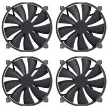 4X PHANTEKS PH-F200SP Ventilateur de Boîtier D'Ordinateur à Haut Débit D'Air, Noir, 200 mm, 4 Broches, PWM, Silencieux, Roulements Hydrauliques FDB
