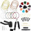 (Package A) Guitar Accessories Kit with Strings Picks Tuner Capo Universal Guitar Accessories Set Black 21Pcs 1