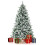 Costway Artificial Xmas Tree Flocked Christmas Tree with Pine Needles 1