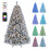 Costway Flocked Artificial Fir Xmas Tree with 300 Pre-Lit RGB LED Lights 1