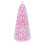 Costway Pink Flocked Pencil Christmas Tree Hinged Artificial Fir Xmas Tree 1
