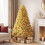 Costway Gold Artificial Christmas Tree Pre Lit 1034 Branch Tips Hinged Design 5