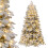Costway Pre-Lit Artificial Christmas Tree Hinged Snow Flocked Xmas Tree 1