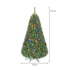Artificial Christmas Tree Pre Lit Hinged Green Xmas Tree with 11 Modes