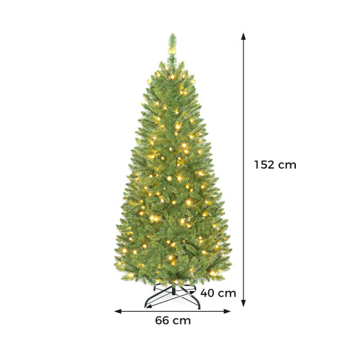 Costway Pre-lit Christmas Tree 300 Branch Tips Home Party Holiday 2