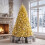 Costway Gold Artificial Christmas Tree Pre Lit 1034 Branch Tips Hinged Design 6