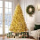 Costway Gold Artificial Christmas Tree Pre Lit 1034 Branch Tips Hinged Design 7