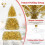 Costway Gold Artificial Christmas Tree Pre Lit 1034 Branch Tips Hinged Design 9