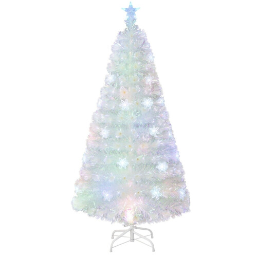 Costway Pre-Lit Artificial Christmas Tree Fiber Optic Xmas Tree 1