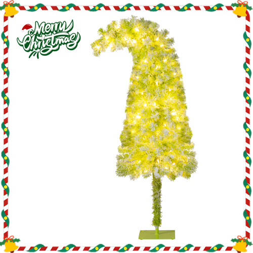 Costway Whimsical Christmas Tree Bendable Artificial Xmas Tree-Lime Green 1